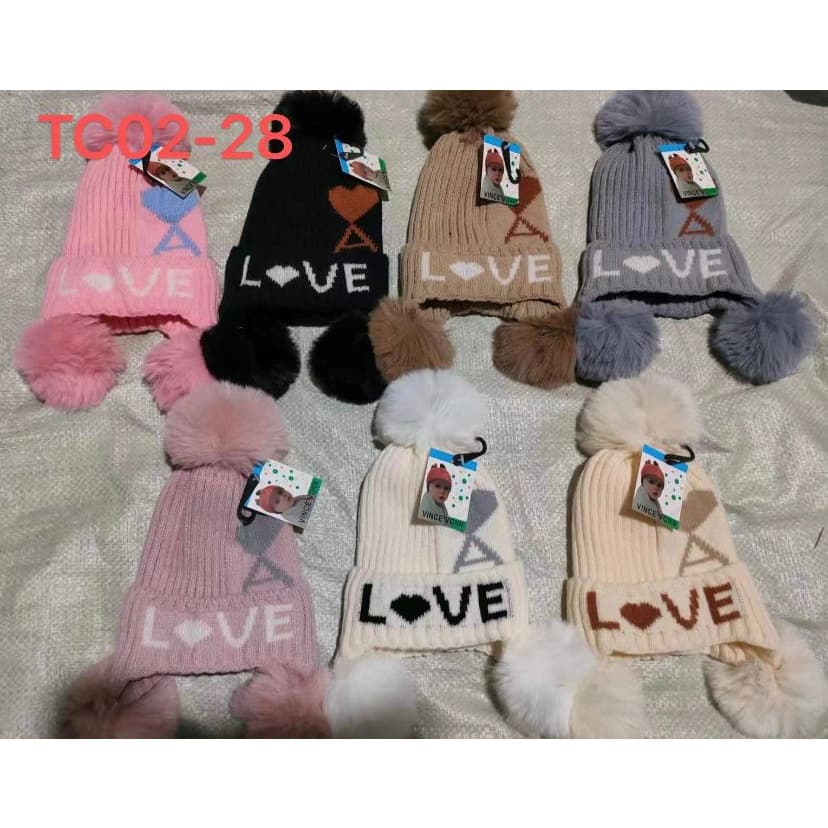 Gorro Touca Infantil Menino Menina Tricotado Quente Fashion Love Envio Imediato