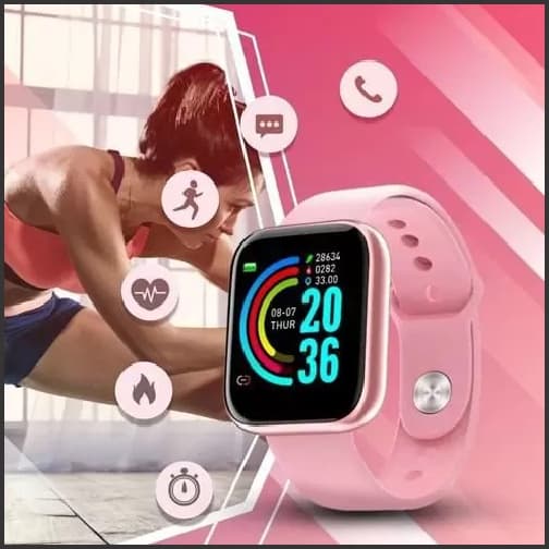 Relógio Smart Digital Y68 Original  Feminino rosa