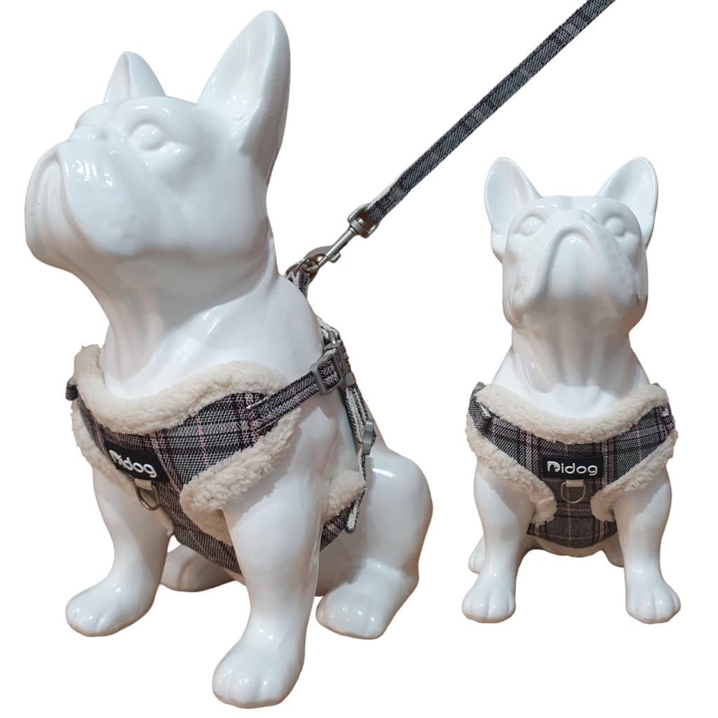 Peitoral coleira para cachorro com guia para pet pequenos e médios colete confortável Arreio com guia para passeio