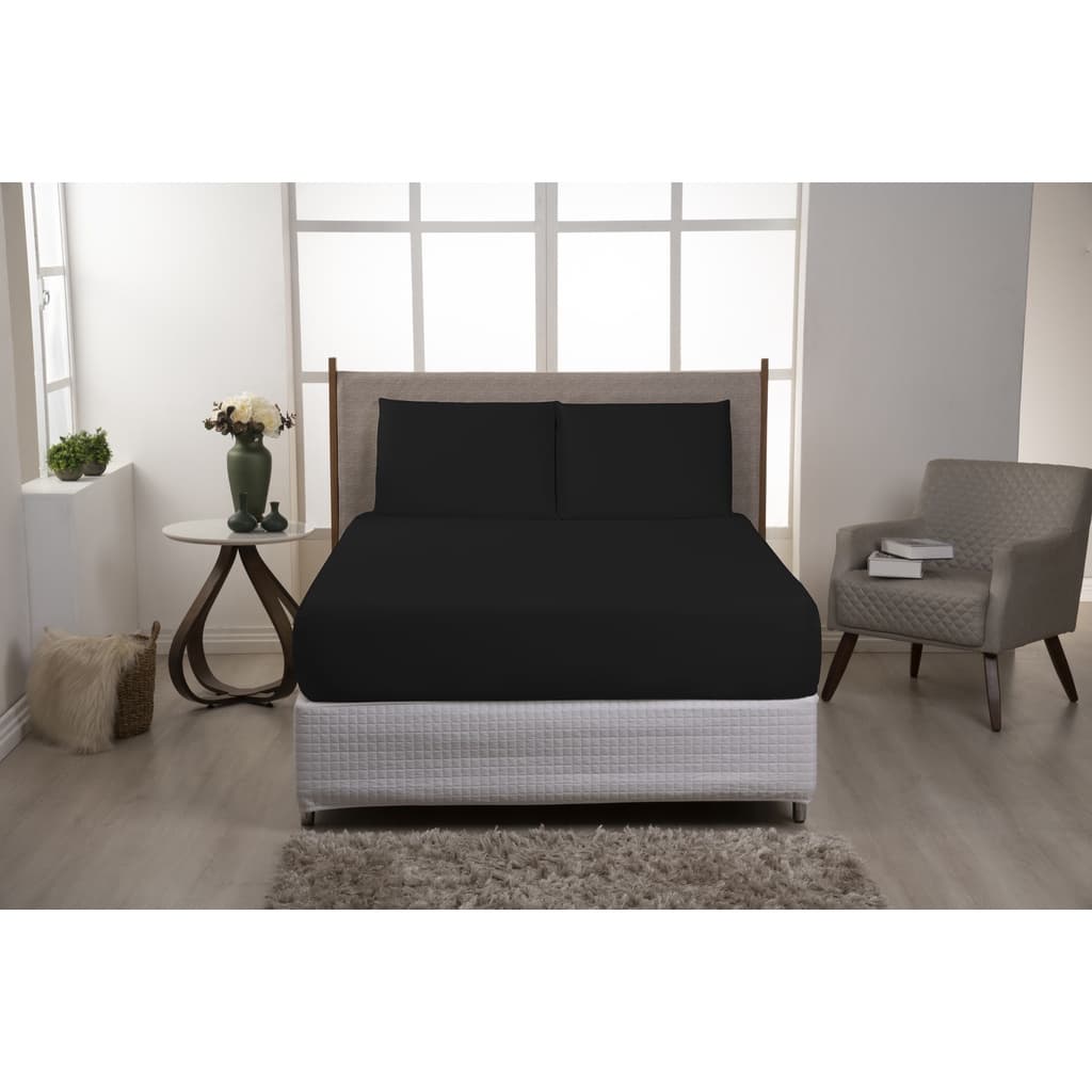 Jogo de Lençol King Liso 3 peças Cama King Microfibra Macio Confortável Toque Suave Premium
