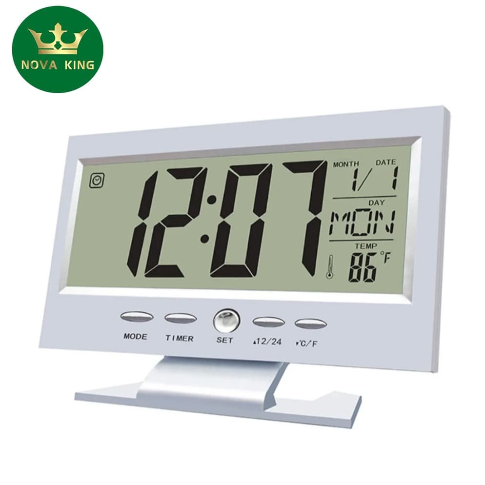 Relógio De Mesa Digital Despertador Temperatura Led Azul Pronto Entrega