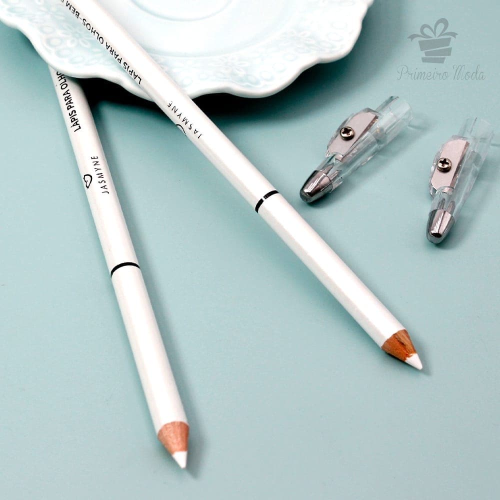 Lápis para olhos delineador branco com apontador -JasmyneJS002-W