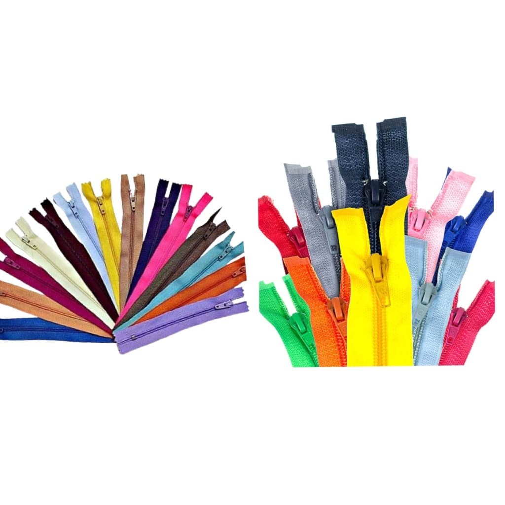Ziper Nylon Diversos Tamanhos e Cores Variados Pacote 50 unidades