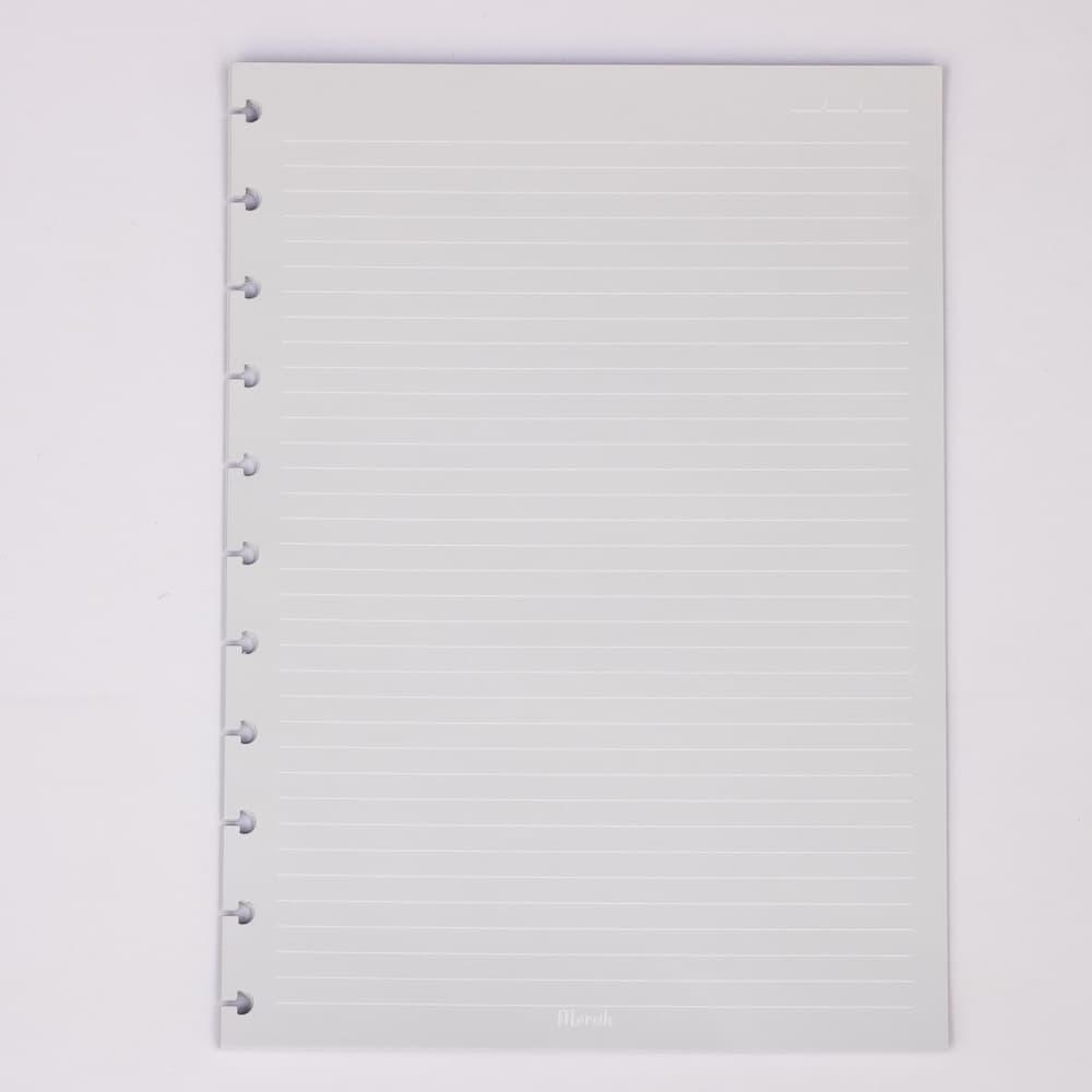Refil de folhas White lines pautado e quadriculado  120g - Cinza com Linhas Brancas
