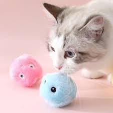 Brinquedo De Gato Bola Interativa De Pelúcia Catnip Com Som Para Animais De Estimação