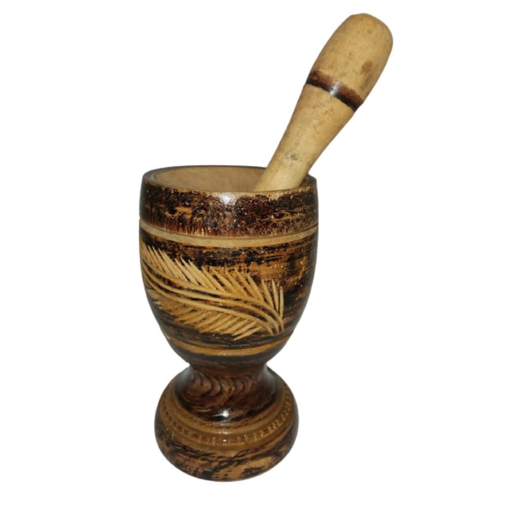 Pilão de Madeira com Socador 19Cm