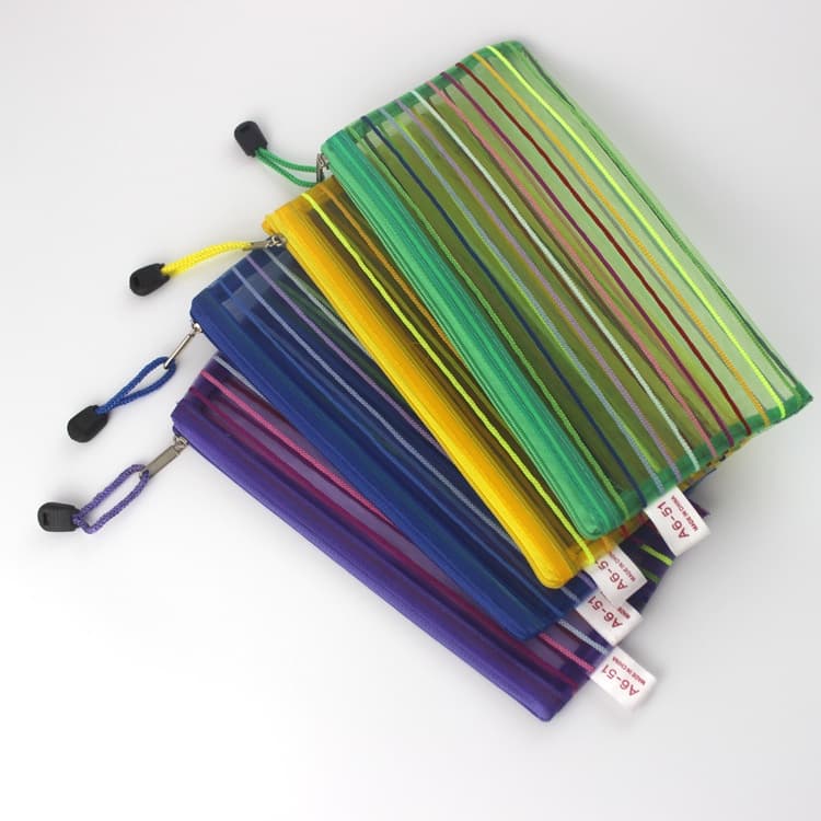 P / M /G Estojo Multiuso Bolsinha Nylon Colorido Necessaire Porta Mascara Descartavel (Cor Aleatória|）