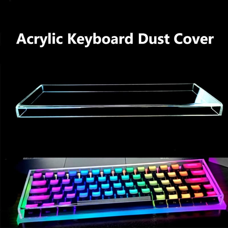 Capa De Teclado Mecânico Acrílico Transparente Pó 60/68/75/84/87/96/98/104/108 Protetora Logitech NJ68 Cinza