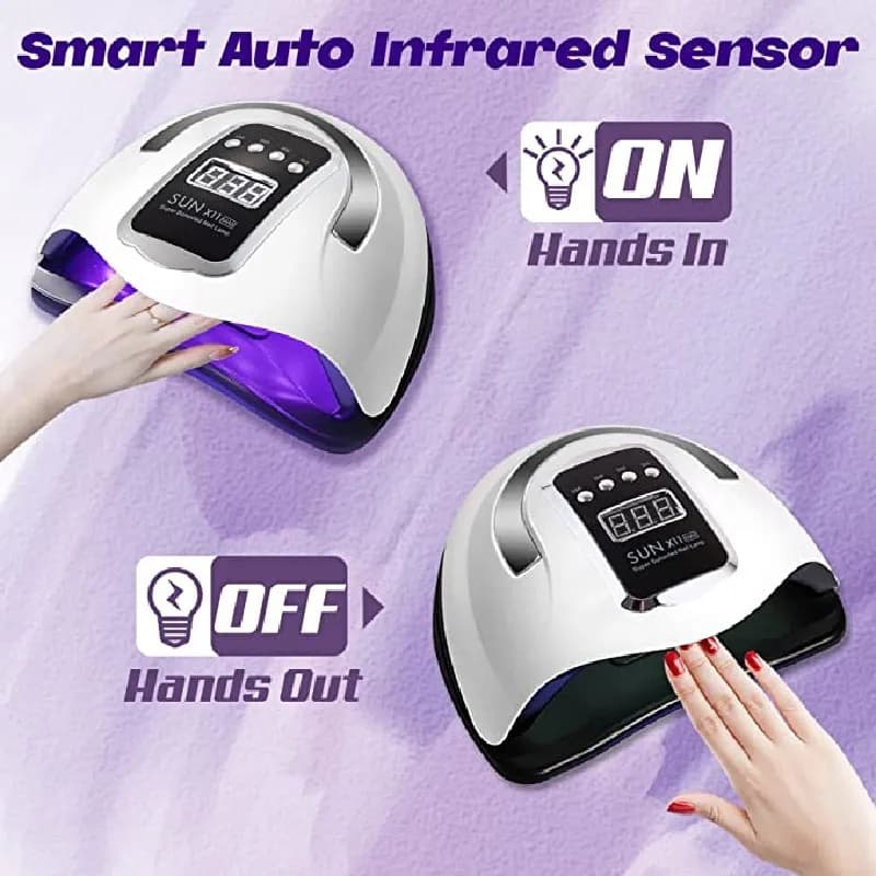 120w conduziu a lâmpada de secagem uv do prego para a cura do gel polonês 45leds profissional secador do prego com temporizador sensor automático manicure pedicure ferramentas