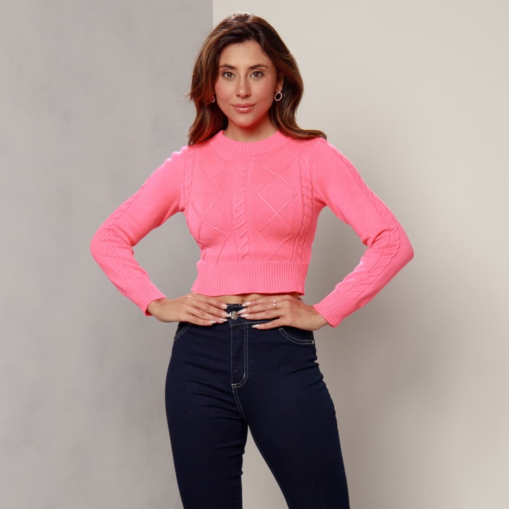 Blusa Manga Longa cropped liso basico 34-42