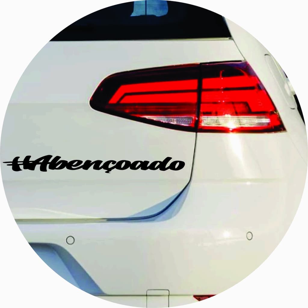 Adesivo #Abençoado. Carro Moto Notebook ( 30x3 )