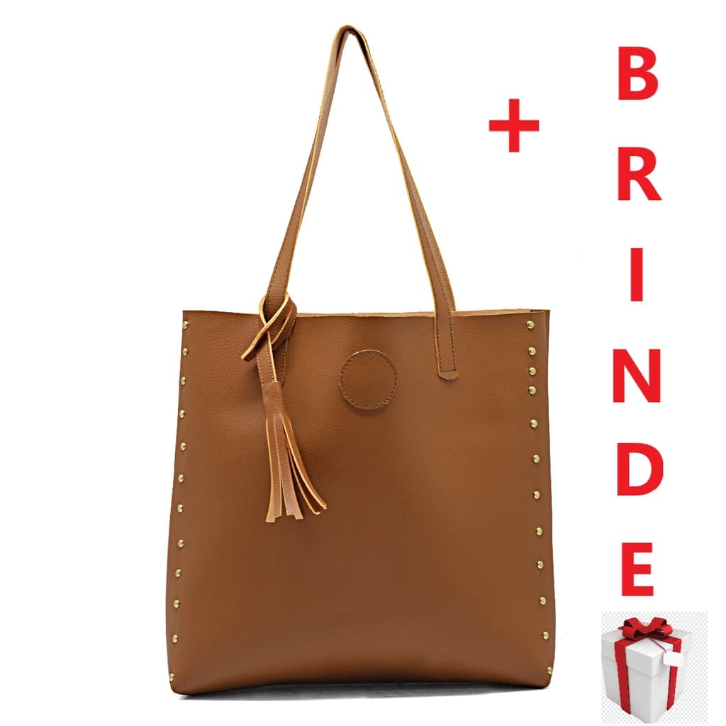 Bolsa Caramelo Tipo Sacola Praia Feminina De Ombro Barata Simples Marrom Chocolate whisk