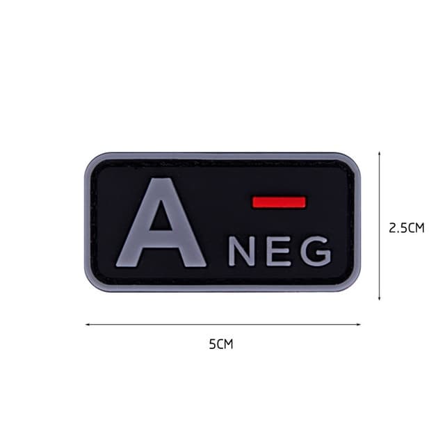 Patch Tipo Sanguíneo A- Emborrachado Com Velcro