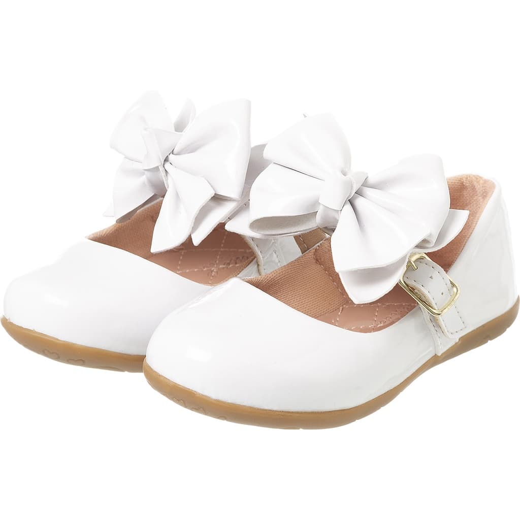 Sapatilha Feminina Infantil Boneca Sapato Menina Branco Laço Grande Promoção Original Delicada