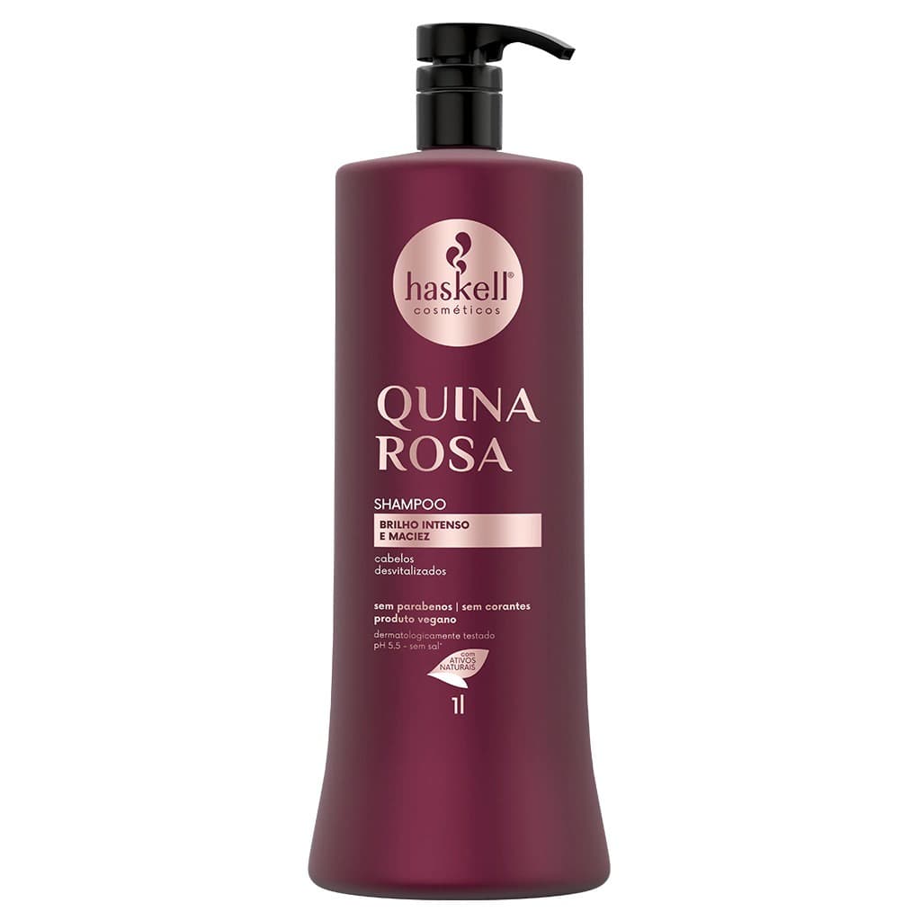 Shampoo Haskell Quina Rosa - Brilho Intenso e Maciez