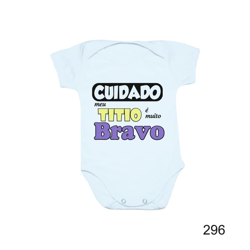 Body Bori de Bebê Cuidado Titio Bravo