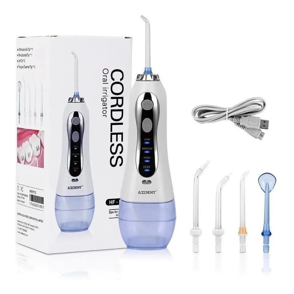 Irrigador Oral Azdent Hf-5 Fio  Dental Implante Azul 100v/250v Com Bolsa Portatil