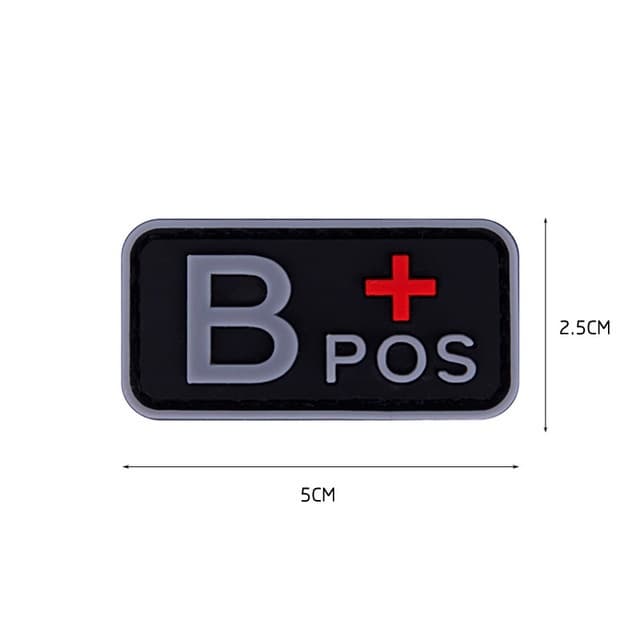 Patch Tipo Sanguíneo B+ Emborrachado Com Velcro
