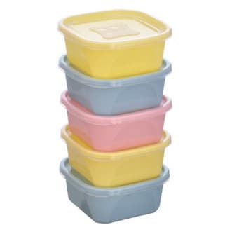 KIT 5 PÇS ORGANIZA 690 ML QUADRADO NUDE