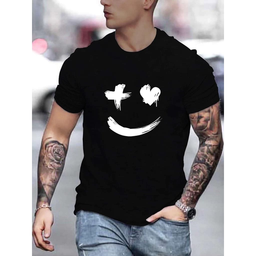 Camiseta Masculina Algodão 30.1 Estampada Camisa Masculina Sorriso