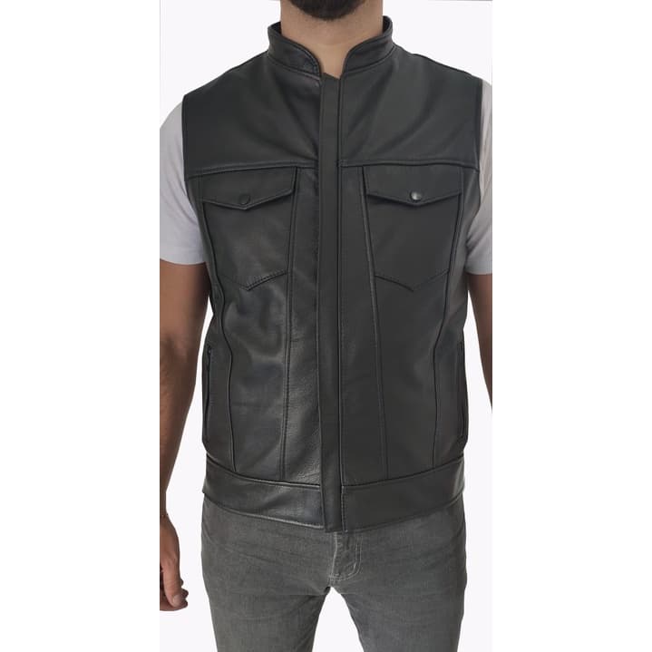 Colete Motociclista  Masculino de Couro Modelo Sons Of Anarchy