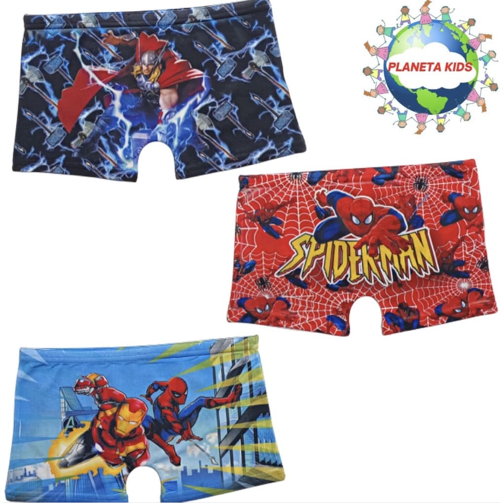 Cueca Infantil Sublimada de Personagens com Elástico Embutido