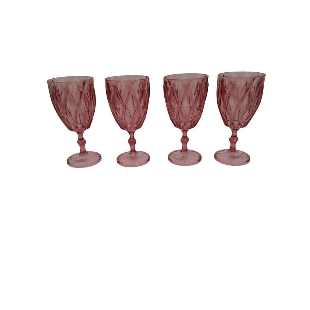 Jogo Com 4 Taças Diamond Rose 340 Ml