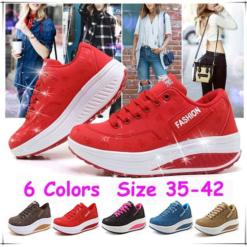 Sapatos De Ginástica Feminina Tênis De Plataforma Casual