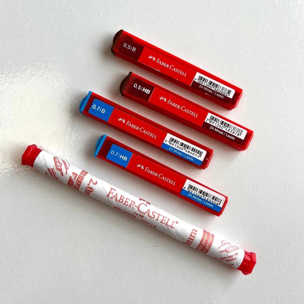 Grafite 0.5, 0.7 ou 2.0 Polymer B ou HB Faber-Castell