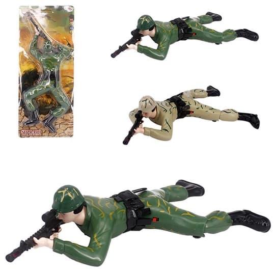 Boneco Militar Rastejante Som Luz A Pilha 33cm - Wellkids WBU2199