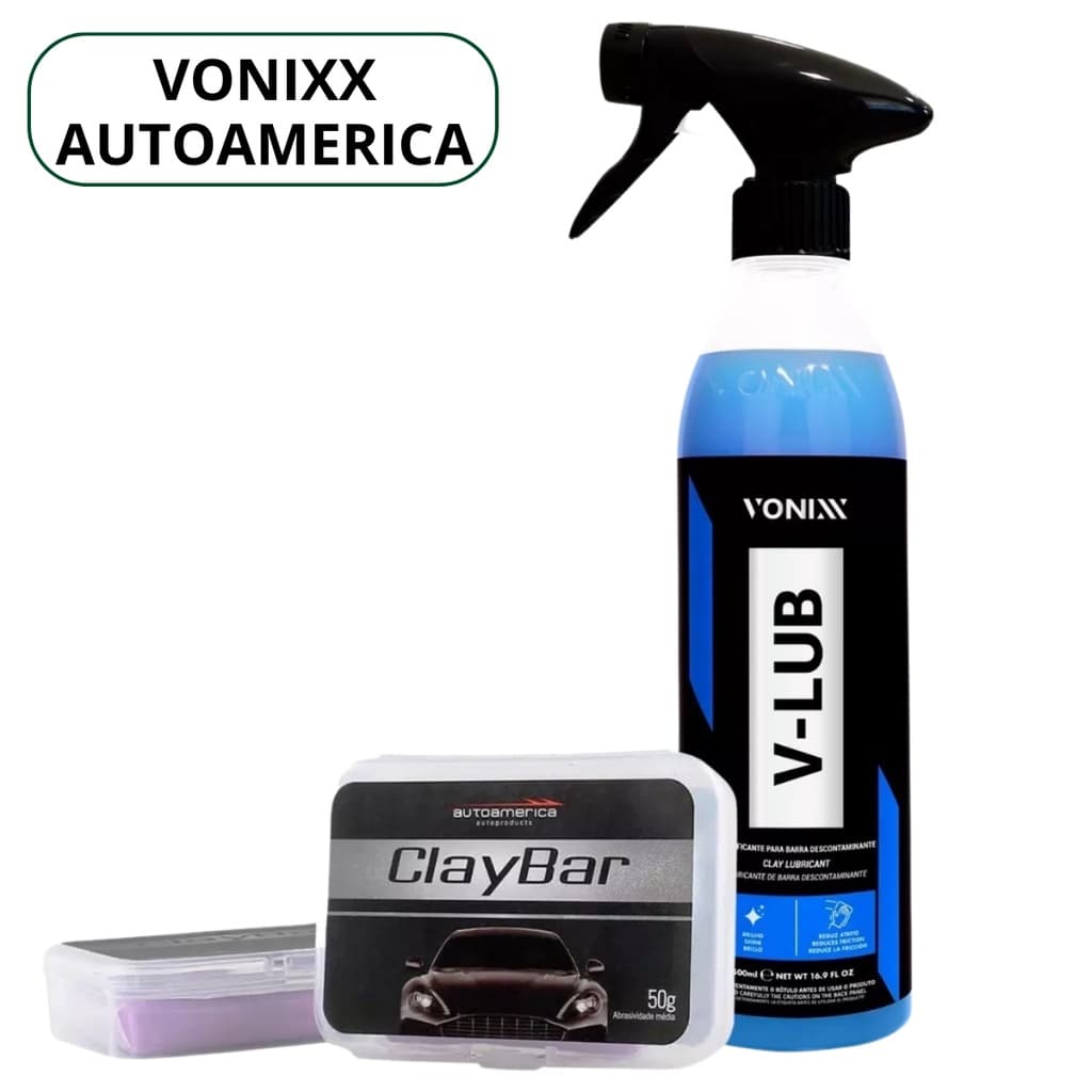 Kit Clay Bar Pasta Abrasiva + Lubrificante 100g Autoamerica