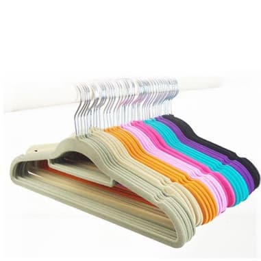 10 Cabides De Veludo Slim Adulto