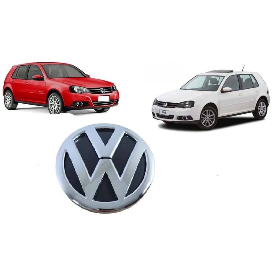Emblema Volkswagen Grade Dianteira Golf 2008 a 2013 Cromado Encaixe Perfeito 09689