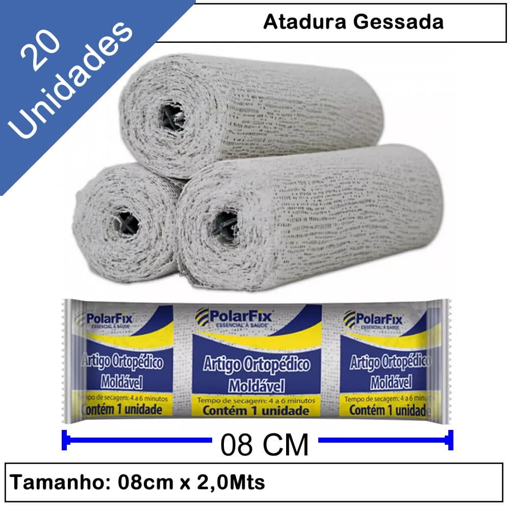 20 Und Atadura Gessada 08cm  Gessoterapia Estética