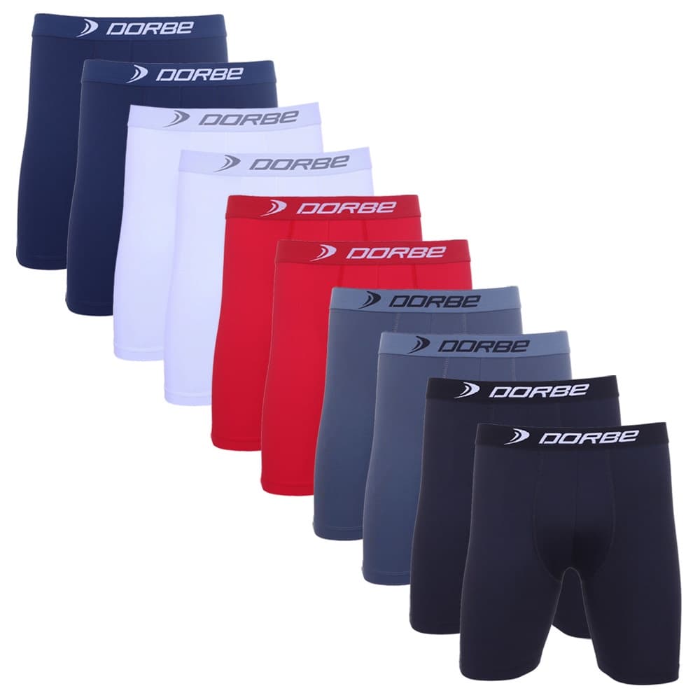 Kit 10 Cuecas Long Leg Poliamida Dorbe Não Enrola Original Masculina Cueca Longa Microfibra Ciclista