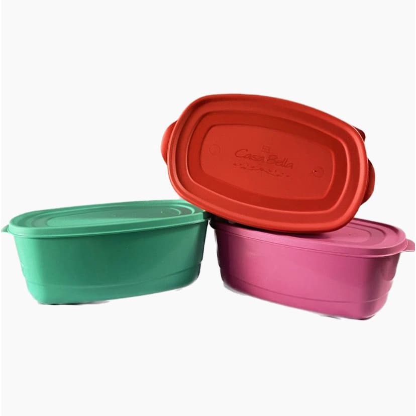 Conjunto 3 Potes de Plástico Coloridos 3 Litros