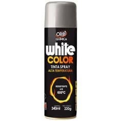Tinta Spray White Color Alta Temperatura Cor Aluminio 340ml