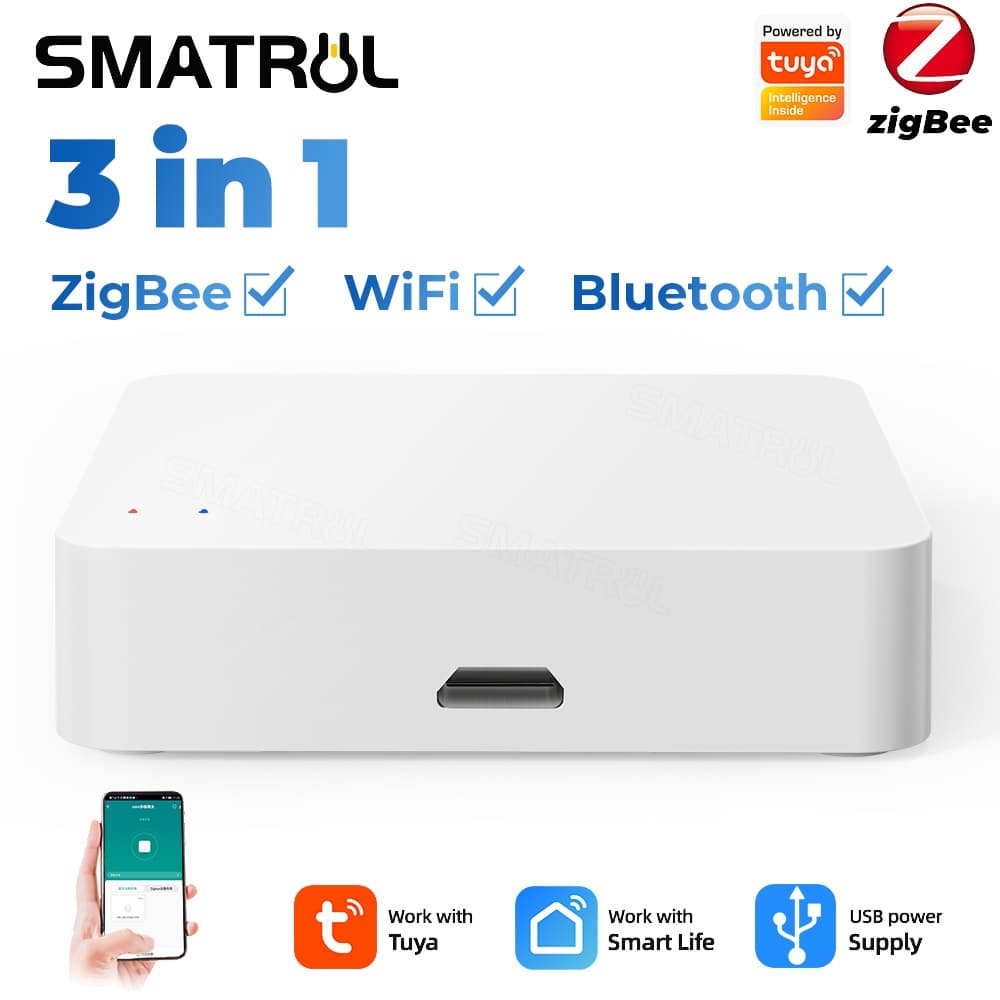 SMATRUL Tuya Multi-mode Gateway/ZigBee/Bluetooth/Ponte De Malha/Hub Smart Home App Controle Por A Vida Inteligente Alexa Google