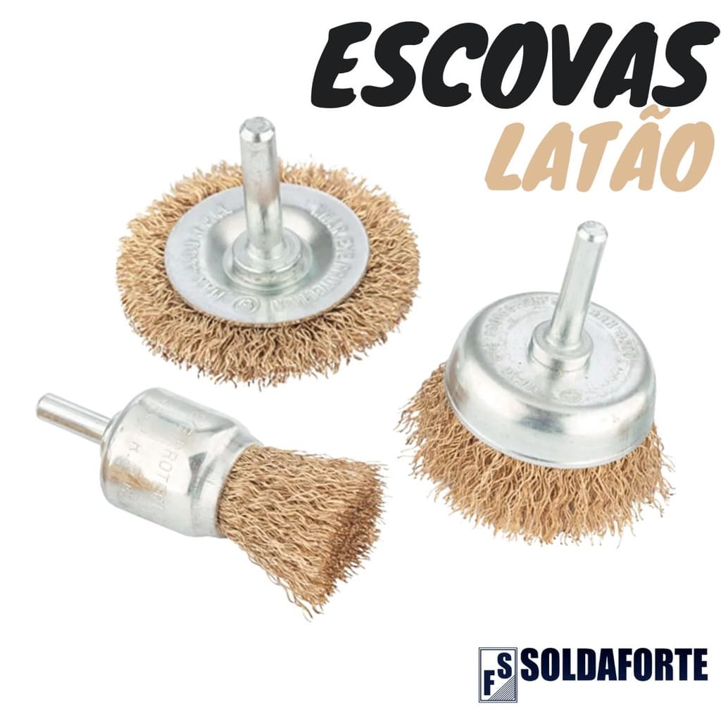 Jogo de Escova Aço com Haste 3 Peças
