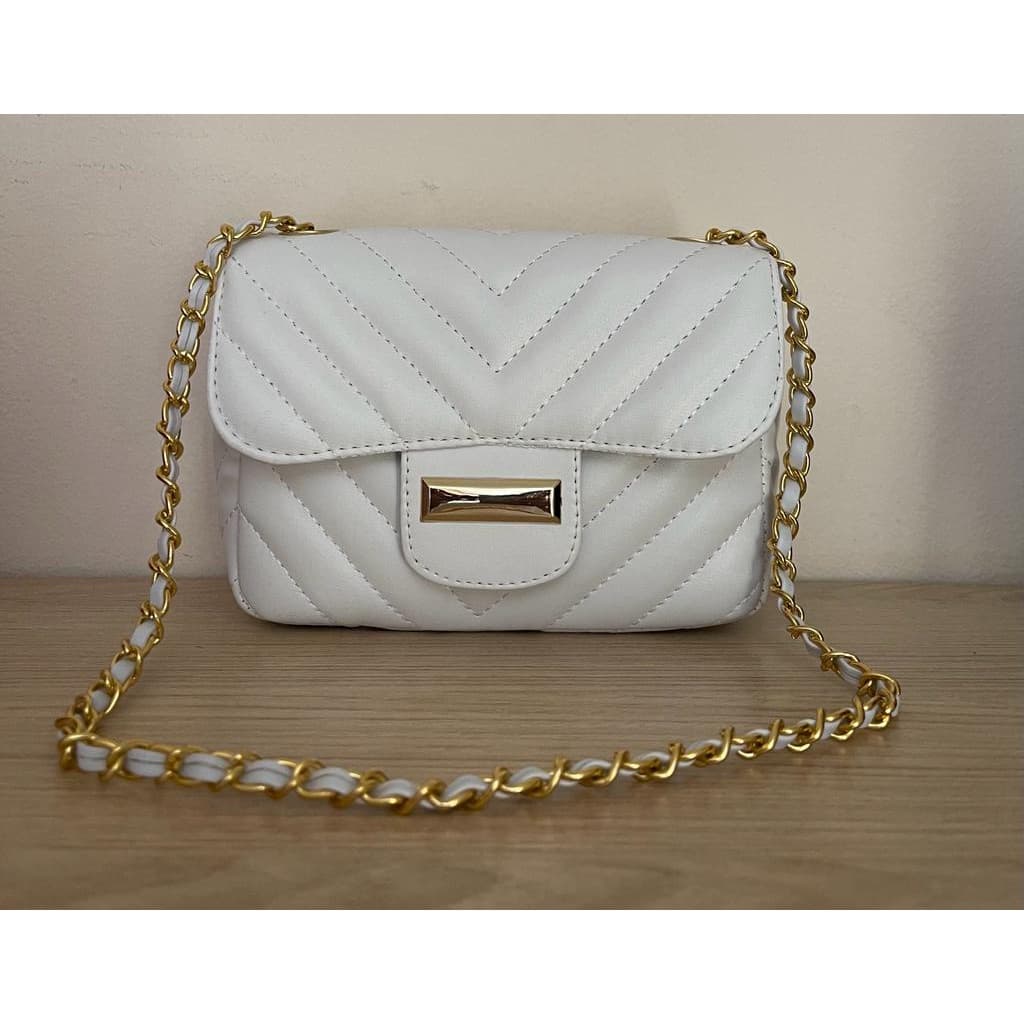 BOLSA FEMININA PEQUENA OMBRO TIRACOLO TRANSVERSAL ALÇA CORRENTE