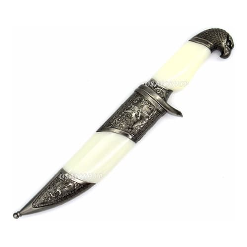 Punhal Decorativo Águia Com Bainha 28cm Branca