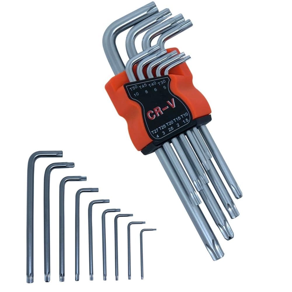Jogo De Chave Torx Longa Torque Tipo L de Aço T10 A T50 Envio Imediato