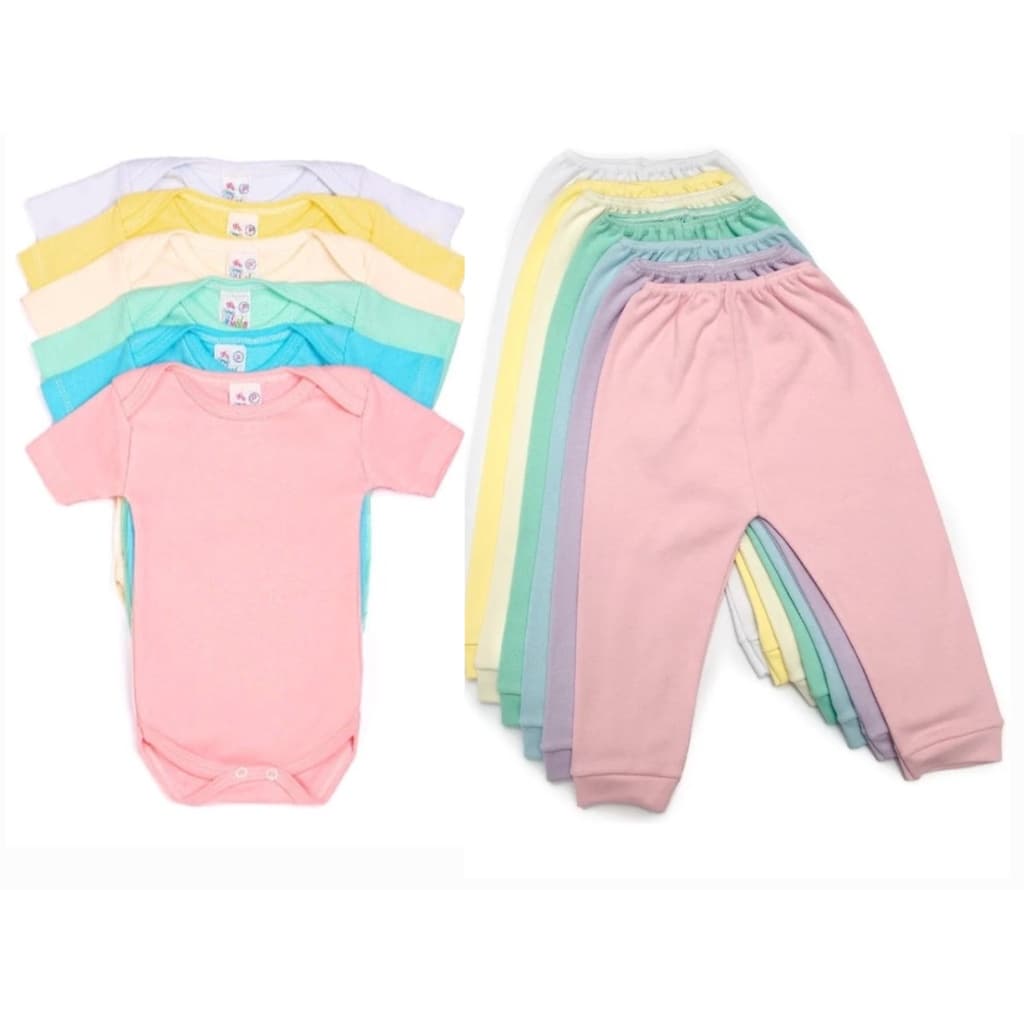 4 Peças Roupa De Bebe Enxoval e Maternidade 2Bodyes Manga Curta E 2Mijãoes