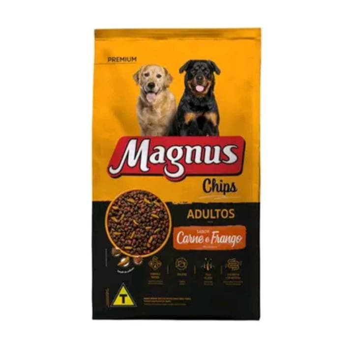 Ração Magnus Chips Cães Adultos Carne e Frango 20 kg