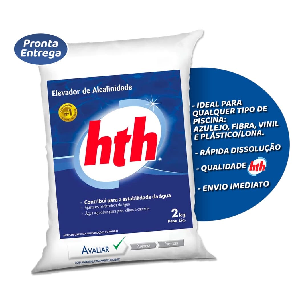 Elevador de Alcalinidade Hth Bicarbonato de Sódio Para Tratamento Piscinas 2kg