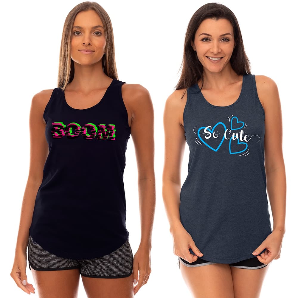 Kit 2 Regatas Longline Feminina MXD Conceito Casuais Academia Fitness Estampadas