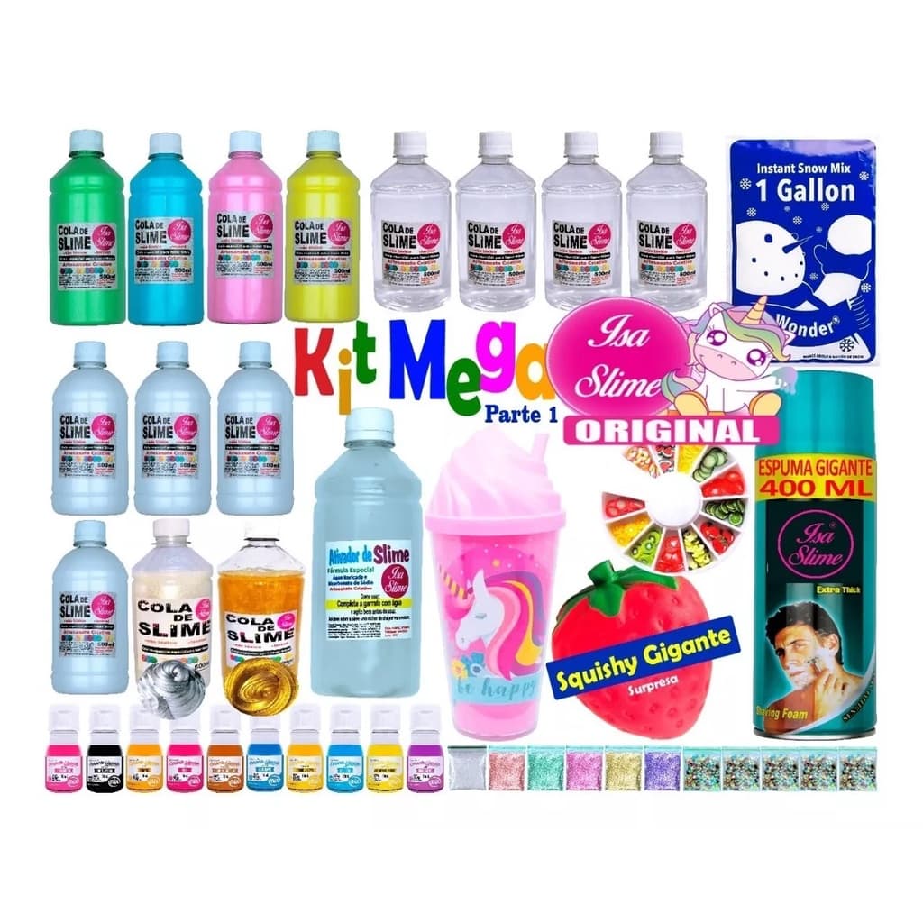 Kit Mega Isa Slime o Maior Kit de Slime