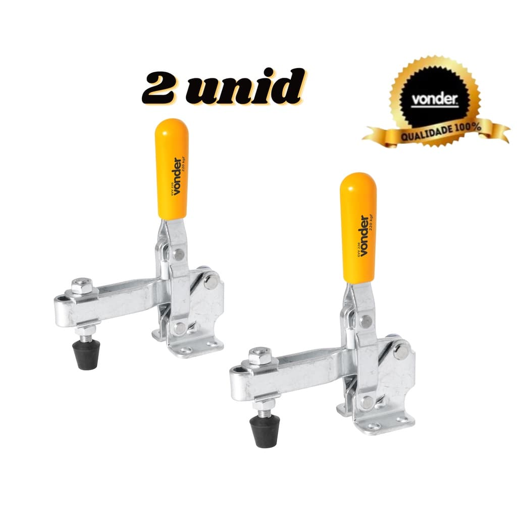 2 Grampos de aperto rápido vertical retenção 220kg GVV220 VONDER