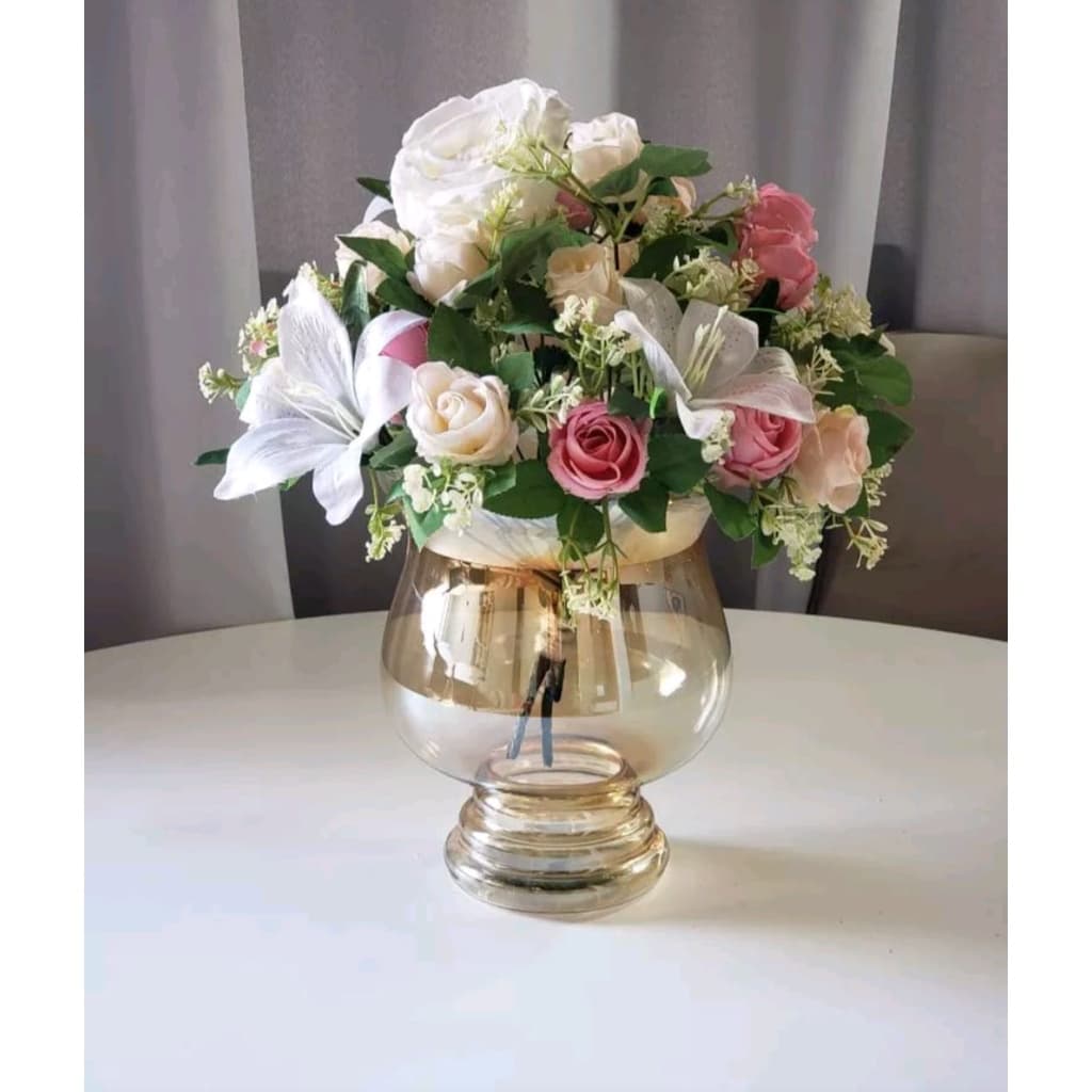 Belíssimo Vaso de vidro âmbar ou incolor Marina 25CM redondo
