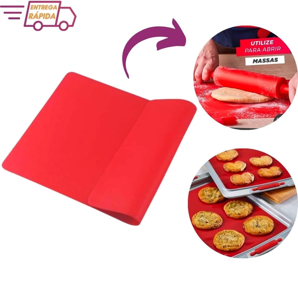 Tapete Culinário Antiaderente De Silicone para Amassar Assar Grelhar Confeitar